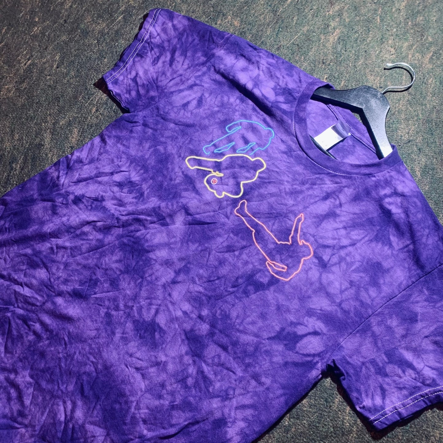 Neon Baseball - Purple Acid Wash Tee