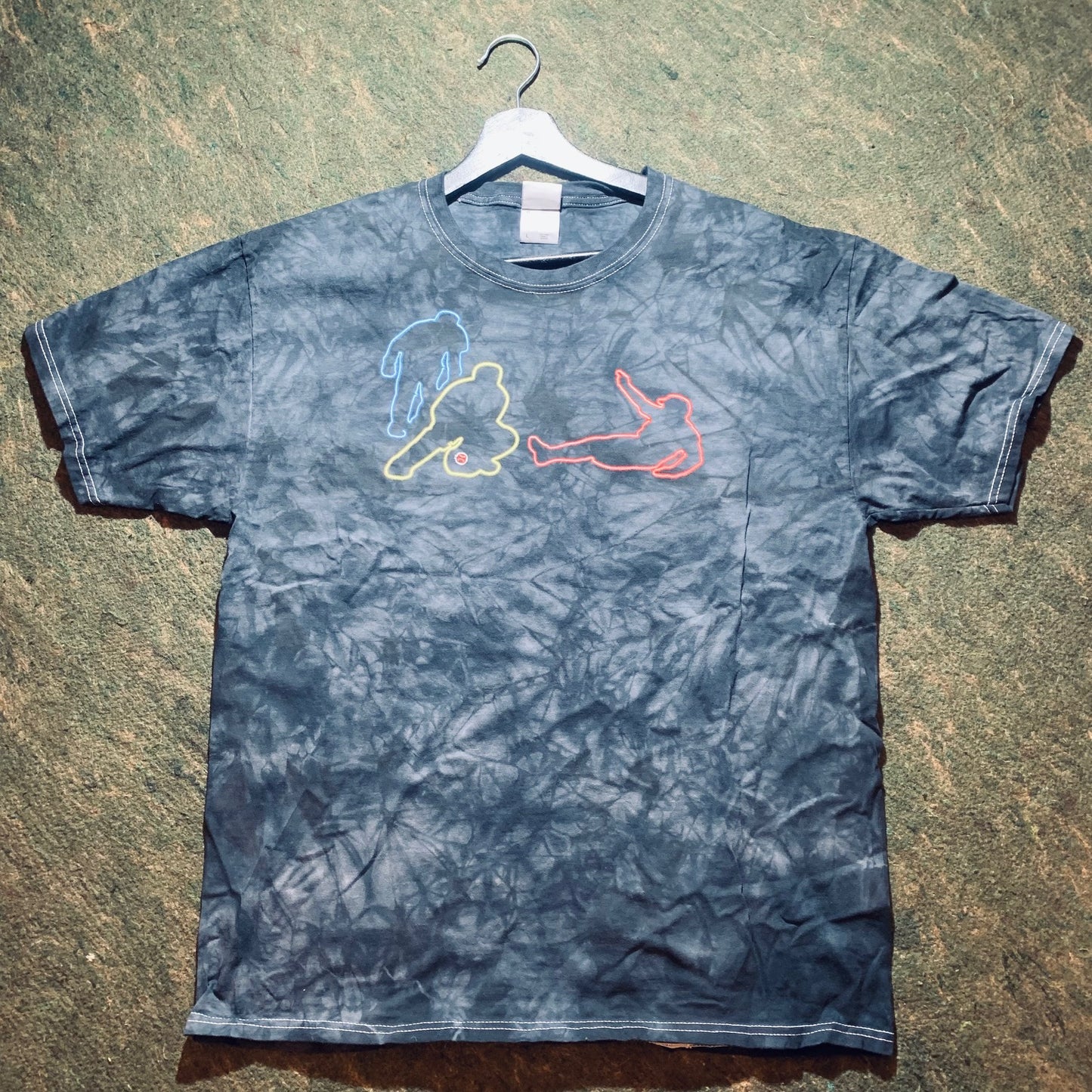 Neon Baseball - Black Acid Wash Tee