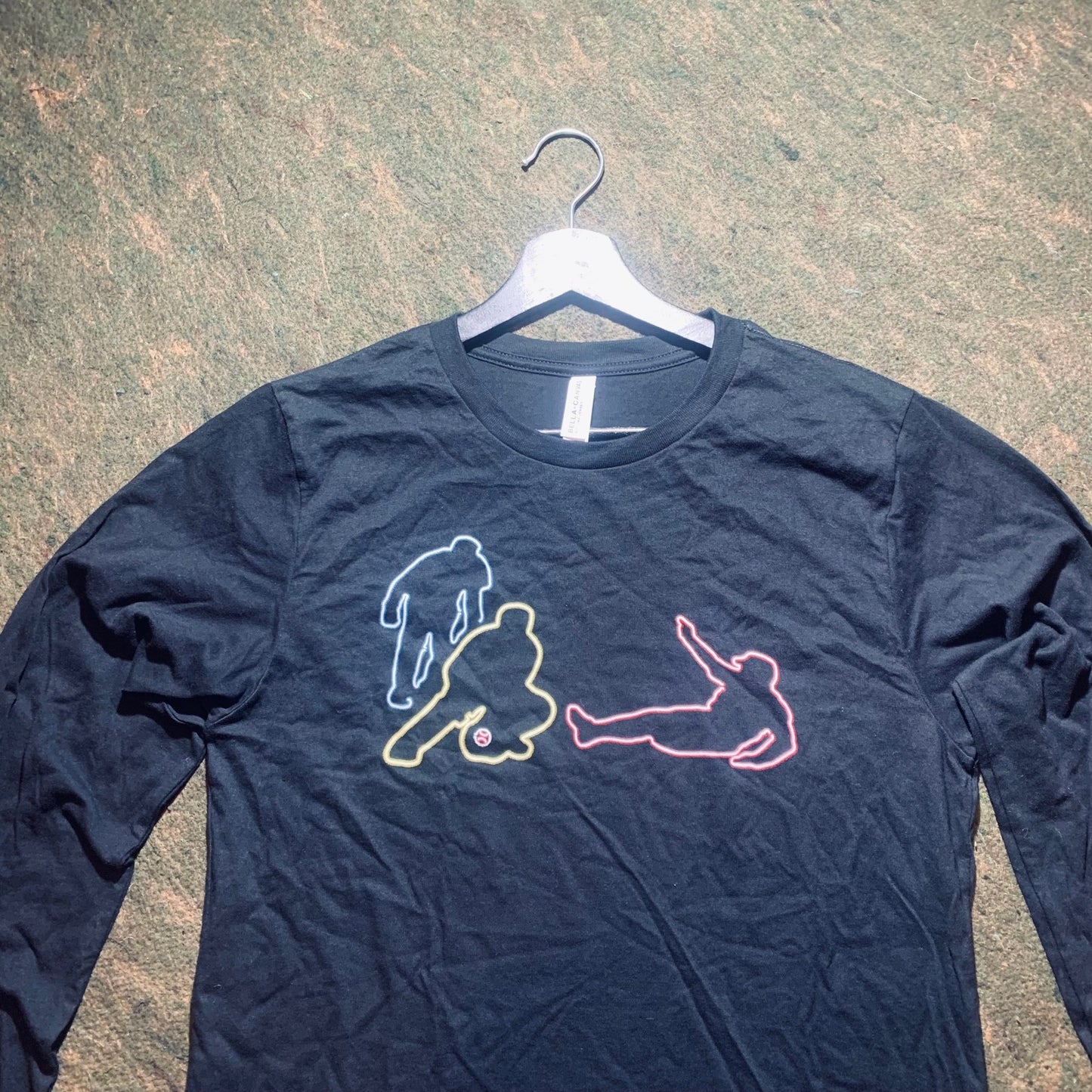 Neon Baseball - Long Sleeve Black Tee